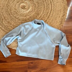 ALALA Light Blue Women's Cropped Mock Neck Pullover